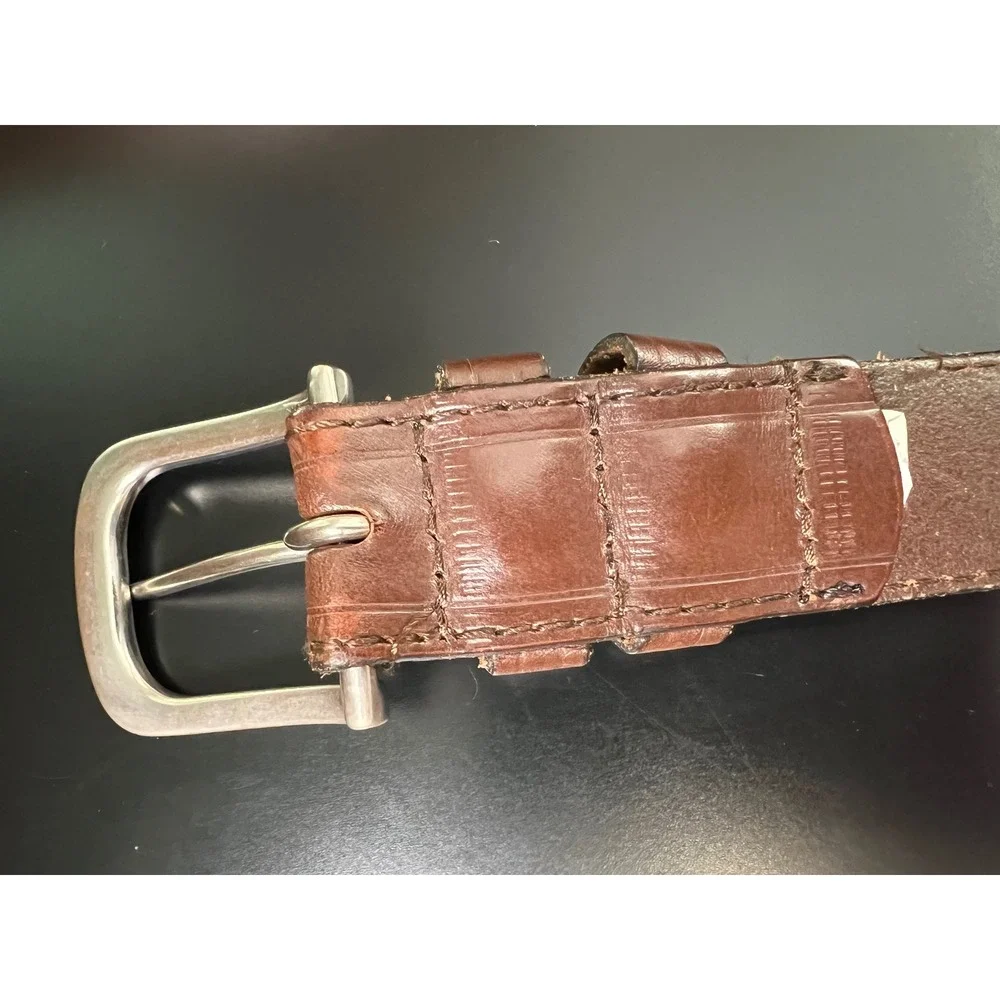 RedHead‎ Mens Brown Genuine Leather Belt Size 42 Silver Buckle Made in Mexico
